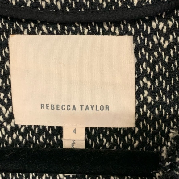 Rebecca Taylor SZ 4 Black/Gray Exposed Seams Zippered Front Blazer - Picture 6 of 8